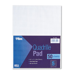 Tops 33051 Quadrille Pads, 5 Squares/Inch, 8-1/2 X 11, White, 50 Sheets/Pad