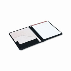 Universal 32650 Pad Holder, Suede-Lined Leather, W/Writing Pad, Inside Flap Pocket, Black