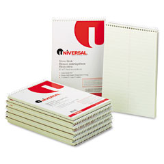Universal 76920 Steno Book, Gregg Rule, 6 X 9, Green, 70 Sheets/Pad