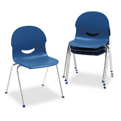 Virco 26451751 Iq Series Stack Chair, 17-1/2" Seat Height, Navy/Chrome, 4/Carton