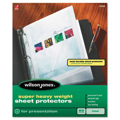 Wilson Jones 21402 Super Heavy Weight Sheet Protector, Clear, 25/Box