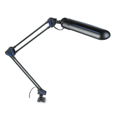 Magnifier Task Lamp on Adjustable Fluorescent Clamp On Task Lamp  28 Inch Arm Reach  Black By