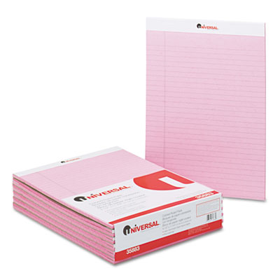 Legal Size Colored Paper on Colored Perforated Note Pads  8 1 2 X 11  Pink  50 Sheet  Dozen By