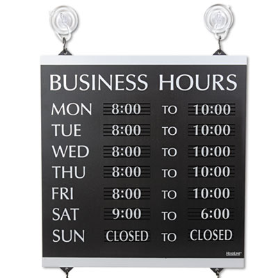 Heavy Duty Office Chairs on Century Series Business Hours Sign  Heavy Duty Plastic  13 X 14  Black