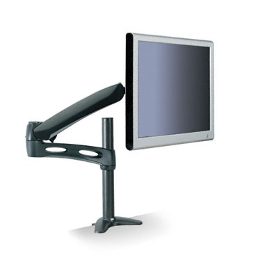 Rotate monitor to portrait or landscape orientation. Mounts on surfaces up 