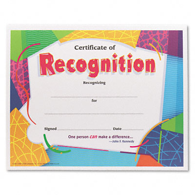 Certificates Of Recognition. Certificate of Recognition