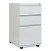 Three-Drawer Pedestal File With Full-Length Pull, 14-7/8 x 19-1/8, Light Gray