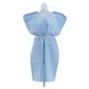 Disposable Patient Gowns, 3-Ply T/P/T, Blue, 50/Carton