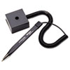 Wedgy Secure Ballpoint Stick Coil Pen with Square Base, Black Ink, Fine