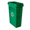 Slim Jim® Recycling Container w/Venting Channels, Plastic, 23gal, Green