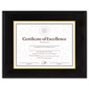 Hardwood Document/Certificate Frame w/Mat, 11 x 14, 8 1/2 x 11, Black