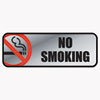Brush Metal Office Sign, No Smoking, 9 x 3, Silver/Red