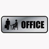 Brushed Metal Office Sign, Office, 9 x 3, Silver