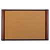 Cork Bulletin Board, 72 x 48, Aluminum Frame w/Mahogany Wood Grained Finish