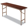 Wood Folding Table, Rectangular, 60w x 18d x 29h, Walnut