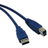 USB 3.0 Device Cable, A/B, 6 ft., Blue