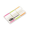 Tabs File Tabs, 1 x 1 1/2, Lined, Assorted Fluorescent Colors, 66/Pack