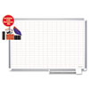 Platinum Plus Dry Erase Planning Board w/Accessory, 1x2" Grid, 48x36, silver