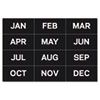 Calendar Magnetic Tape, Months Of The Year, Black/White, 2" x 1"