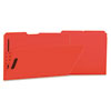 Deluxe Reinforced Top Tab Fastener Folders, 2 Fasteners, Legal Size, Red Exterior, 50/Box
