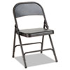 Steel Folding Chair with Two-Brace Support, Graphite Seat/Graphite Back, Graphite Base, 4/Carton