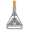 Quick-Change Janitor Mop Handle, 54" Handle, Woodgrain/Steel