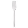 Wrapped Cutlery, 6 1/8" Fork, Mediumweight, Polypropylene, White, 1,000/Carton