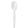 Heavy Medium-Weight Disposable Plastic Teaspoons, Individually Wrapped, White, 1,000/Carton