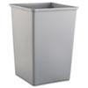 Untouchable Waste Container, Square, Plastic, 35gal, Gray