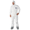 Tyvek Elastic-Cuff Hooded Coveralls w/Boots, White, 3X-Large, 25/Carton