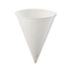 Poly-Bag Rolled-Rim Paper Cone Cups, 4oz, White, 5000/Carton