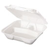 Snap It Foam Container, 3-Comp, 9 1/4 x 9 1/4 x 3, White, 100/Bag, 2 Bags/Carton
