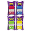 Tabs File Tabs, 1 x 1 1/2, Aqua/Lime/Red/Yellow, 100/Pack