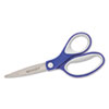 Straight KleenEarth Soft Handle Scissors, 7" Long, Blue/Gray