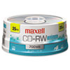 CD-RW Discs, 700MB/80min, 4x, Spindle, Silver, 25/Pack
