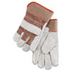 Economy Grade Leather Gloves, White/Red, Large, 12 Pairs