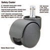 Safety Casters, 100 lbs./Caster, Nylon, K Stem, Hard, 5/Set