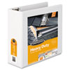 Heavy-Duty D-Ring View Binder w/Extra-Durable Hinge, 4" Cap, White