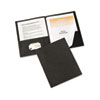 Two-Pocket Folders, Tang Clip, Letter, 1/2" Capacity, Black, 25/BX