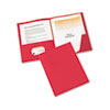 Two-Pocket Folders, Tang Clip, Letter, 1/2" Capacity, Red, 25/BX