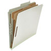 Six--Section Pressboard Classification Folders, 2 Dividers, Letter Size, Gray, 10/Box