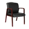 Alera Reception Lounge WL Series Guest Chair, 24.21" x 26.14" x 32.67", Black Seat/Back, Cherry Base