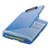 Low Profile Storage Clipboard, 1/2" Capacity, Holds 8 1/2 x 11, Translucent Blue