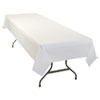Rectangular Table Cover, Heavyweight Plastic, 54 x 108, White, 6/Pack, 4PK/CT