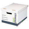 Lift-Off Lid File Storage Box, Letter, Fiberboard, White, 4/Carton