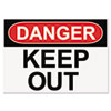 OSHA Safety Signs, DANGER KEEP OUT, White/Red/Black, 10 x 14