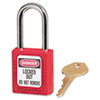 Government Safety Lockout Padlock, Zenex, 1 1/2", Red, 1 Key, 6/Box