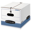 STOR/FILE Storage Box, Legal/Letter, Tie Closure, White/Blue, 4/Carton