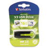 Store 'n' Go V3 USB 3.0 Drive, 16GB, Black/Green