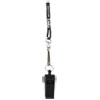 Sports Whistle with Black Nylon Lanyard, Plastic, Black